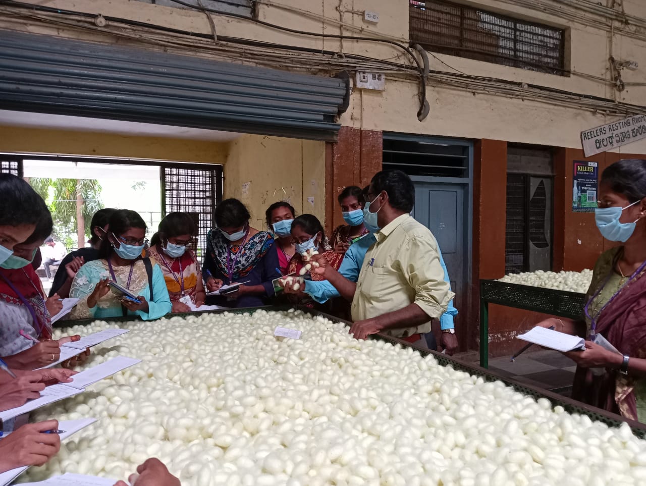 Exposure visit to cocoon market, Ram Nagar, Karnataka